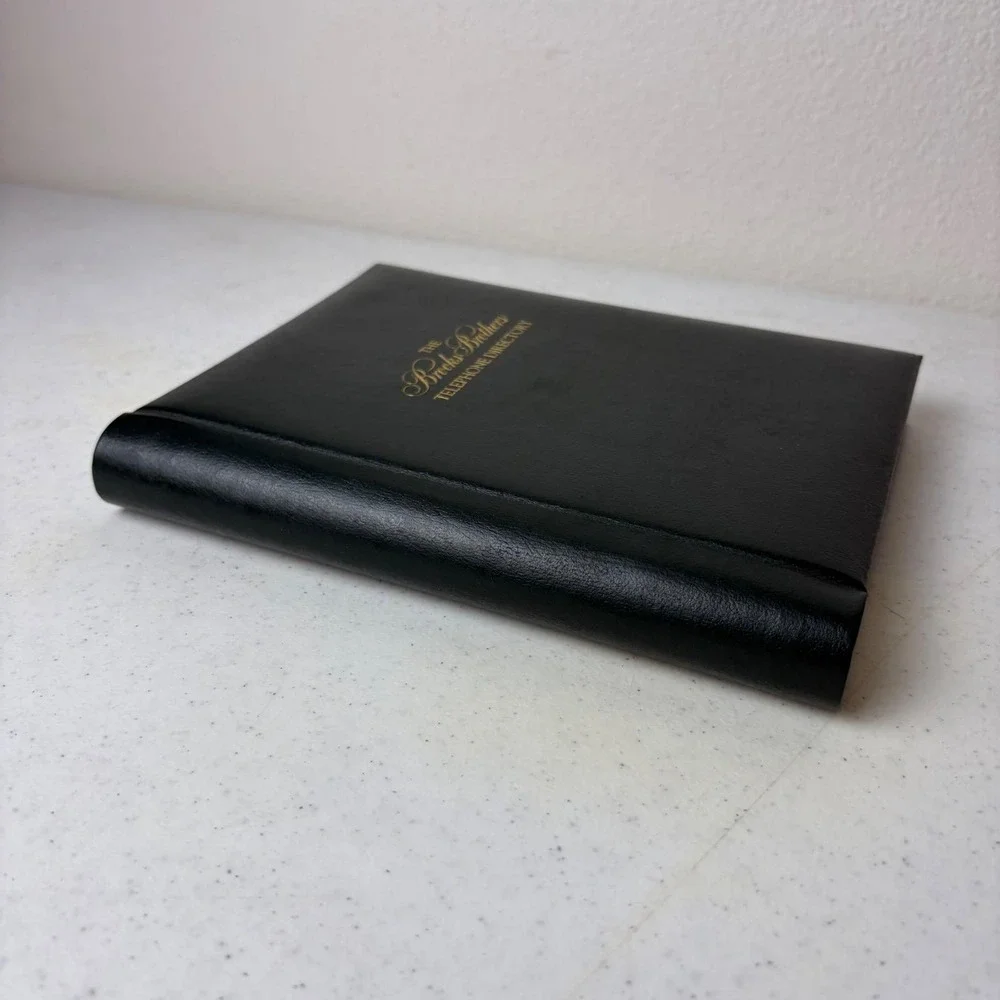 Brooks Brothers Telephone Directory Address Book Vintage Green Gold Gift Box